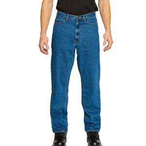 Men's Medium Wash Denim Jeans - Full Blue - Size 50 x 30